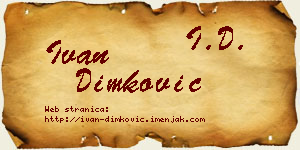 Ivan Dimković vizit kartica